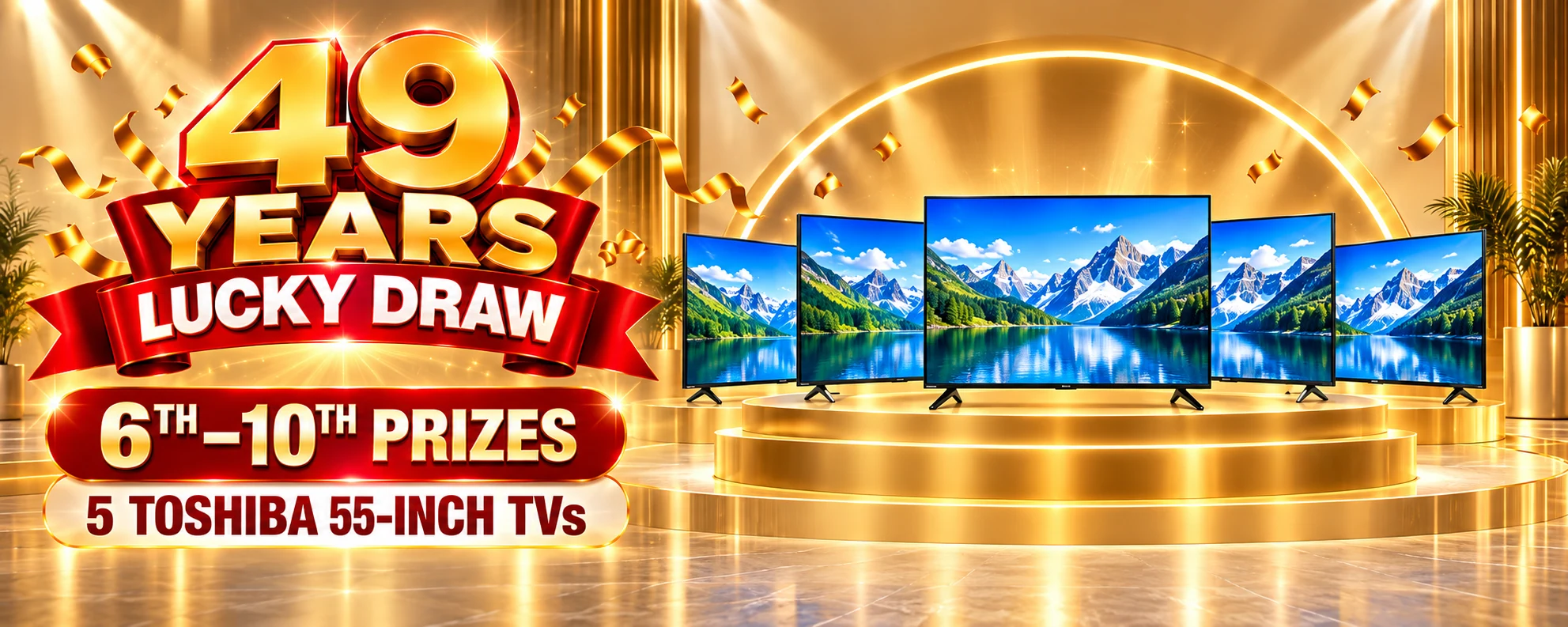 Pavan Furniture 49th anniversary lucky draw: five Toshiba 55-inch TVs for prizes 6 through 10