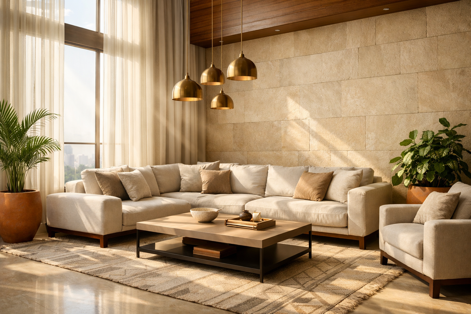 Styled Indian living room showcasing Pavan Furniture
