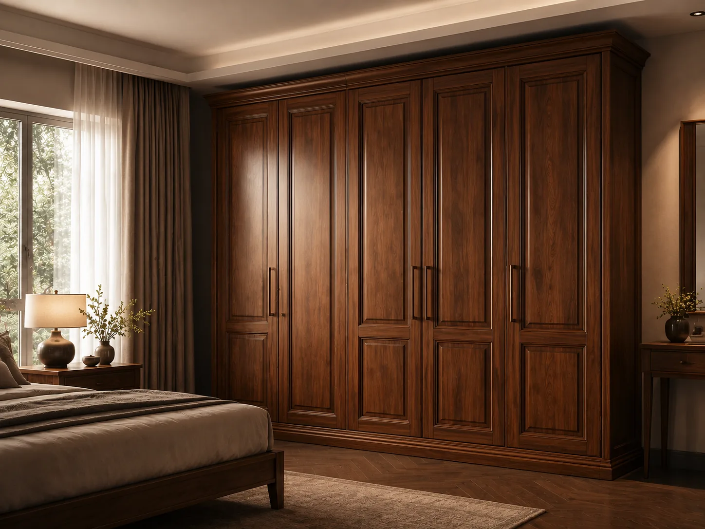 Classic wooden wardrobe