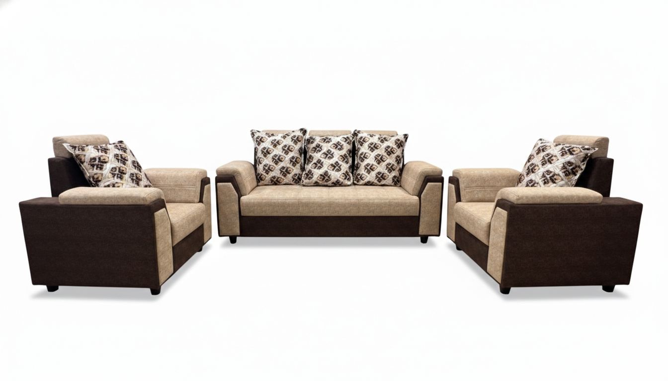 DOUBLE HANDLE Fabric Sofa Set