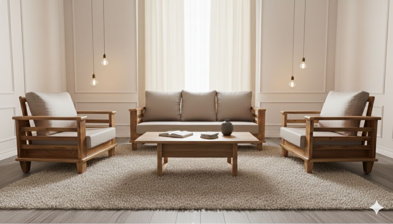 APPLE Wooden Sofa Set
